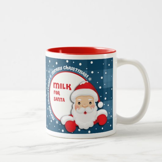 Milch für den Weihnachtsmann. Weihnachtsgeschenk Zweifarbige Tasse (Rechts)