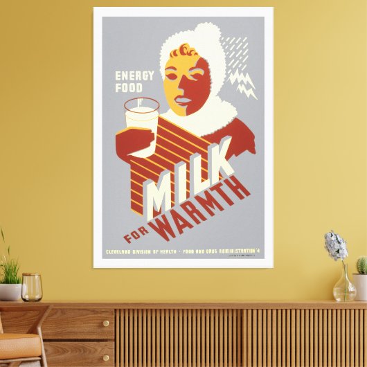 Milch für Wärme Leinwanddruck (Insitu (Wohnzimmer))