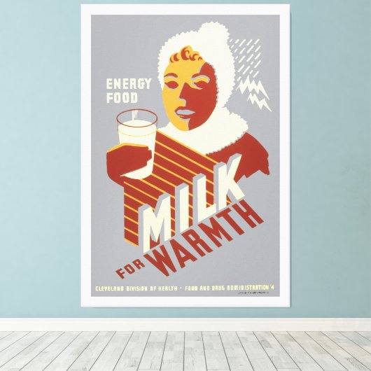 Milch für Wärme Leinwanddruck (Insitu (Holzboden))