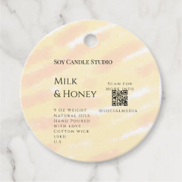 Milch Honigsoy-Kerzen-Geschäft hinzufügen q r Code Geschenkanhänger
