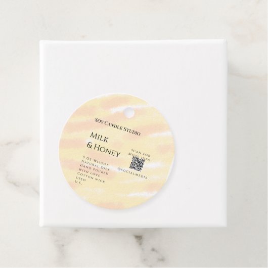 Milch Honigsoy-Kerzen-Geschäft hinzufügen q r Code Geschenkanhänger (Beispiel)