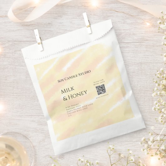 Milch Honigsoy-Kerzen-Geschäft hinzufügen q r Code Geschenktütchen (Ausgeschnitten)