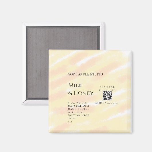Milch Honigsoy-Kerzen-Geschäft hinzufügen q r Code Magnet (Vorderseite/Rückseite)