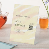 Milch Honigsoy-Kerzen-Geschäft hinzufügen q r Code Sockelschild (In Situ)