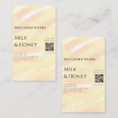 Milch Honigsoy-Kerzen-Geschäft hinzufügen q r Code Visitenkarte (Vorne/Hinten)