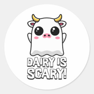 Milch ist Beängstigend! Niedlicher Lactose Ghost K Runder Aufkleber