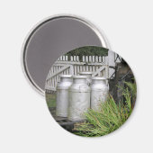 Milch-Krüge am Stogumber-Bahnhof, Somerset, Verein Magnet (Vorderseite/Rückseite)