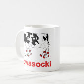 Milch-Kuh in den Socken - Cowasocki Kuh ein Socky Kaffeetasse (Vorderseite Links)