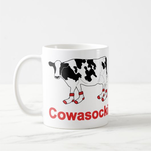 Milch-Kuh in den Socken - Cowasocki Kuh ein Socky Kaffeetasse (Links)