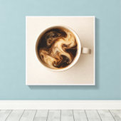 Milch mit Kaffee Leinwanddruck (Insitu (Holzboden))