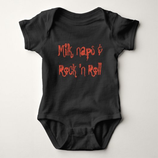 Milch, Nickerchen und Rock'N Roll Baby Jersey Body Baby Strampler (Vorderseite)