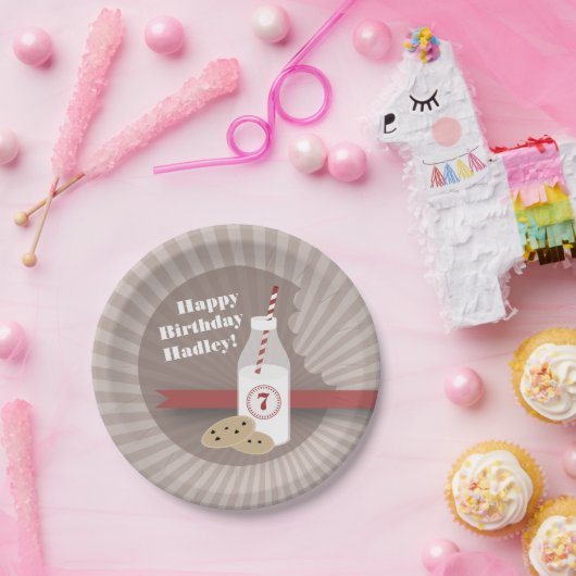 Milch + Plätzchen-Geburtstag - Pappteller (Party)