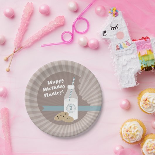 Milch + Plätzchen-Geburtstag - Pappteller (Party)