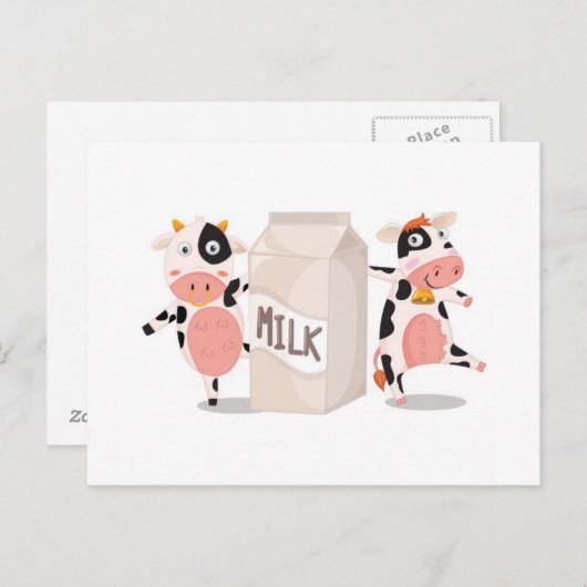 Milch Postkarte (Vorne/Hinten)