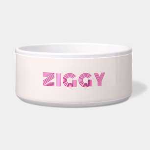 Milch rosa mit Neon rosa Kosename  Napf