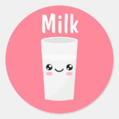 Milch Runder Aufkleber (Vorderseite)