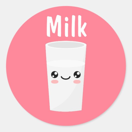 Milch Runder Aufkleber (Vorderseite)