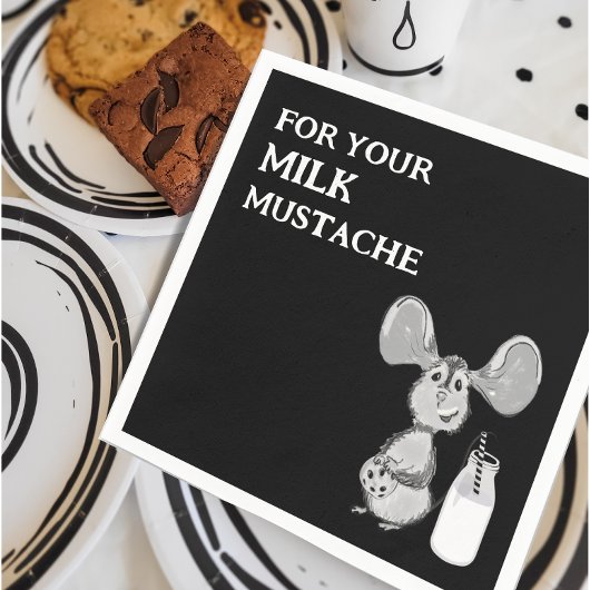 Milch-Schnurrbart-Maus Erster Geburtstag Serviette