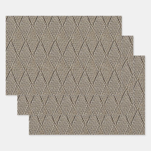 Milch-Schokoladen-Faux-Diamant-Strickmuster Klein Geschenkpapier Set