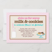 Milch u. Plätzchen-Party (Rosa) Einladung (Vorderseite)