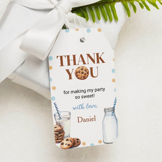 Milch und Cookie Boy Vielen Dank, dass Sie Geburts Geschenkanhänger