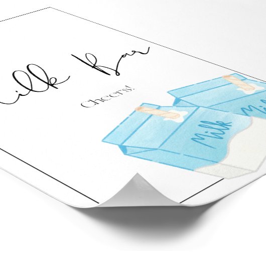 Milch und Cookie Geburtsdatum Bar-Zeichen Poster (Ecke)