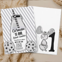 Milch und Cookie Maus ersten Geburtstag