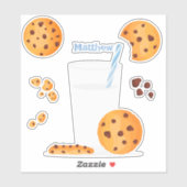 Milch und Cookies Aufkleber (Blatt)