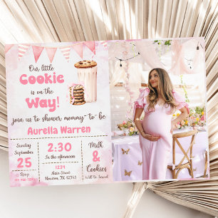 Milch und Cookies Baby Girl Shower Party Foto Einladung
