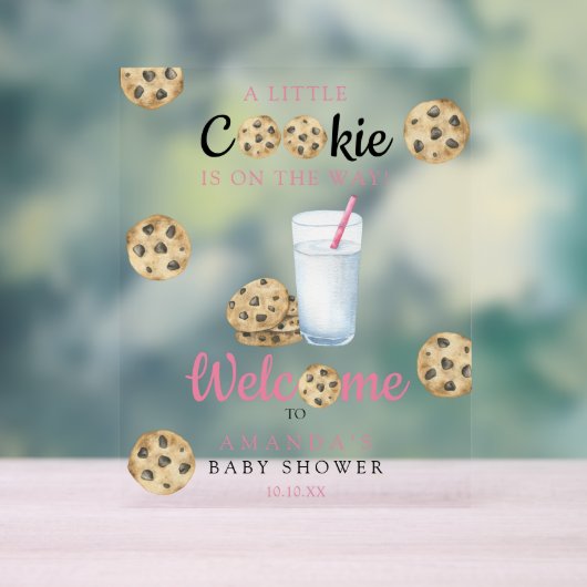 Milch und Cookies Begrüßung Baby-Dusche Party Acrylschild (Neutral)