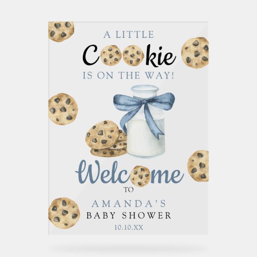 Milch und Cookies Begrüßung Baby-Dusche Party Acrylschild (Vorderseite)
