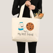 Milch und Cookies BESTE FREUNDIN Freundschaft Jumbo Stoffbeutel (Vorderseite (Produkt))