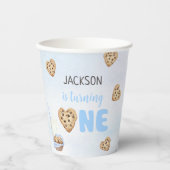 Milch und Cookies Blue 1. Geburtstag Party Pappbecher (Vorderseite)