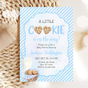 Milch und Cookies Blue Baby Boy Dusche Party Einladung