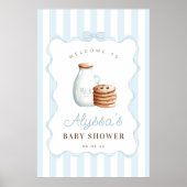 Milch und Cookies Blue Baby Dusche Begrüßungszeich Poster (Vorne)