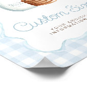 Milch und Cookies Blue Baby Shower Table Zeichen Poster (Ecke)