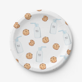 Milch und Cookies Blue Birthday Paper Plate Pappteller