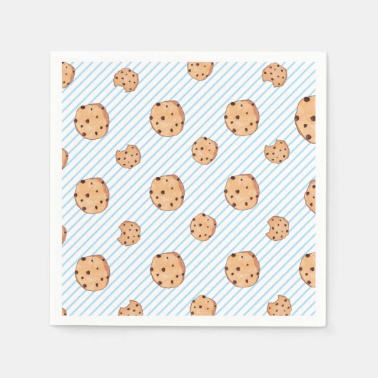 Milch und Cookies Blue Birthday Paper Plate Serviette (Vorderseite)