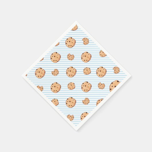 Milch und Cookies Blue Birthday Paper Plate Serviette (Ecke)