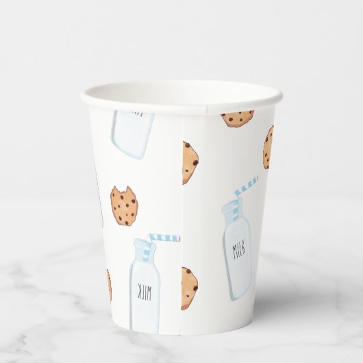 Milch und Cookies Blue Birthday Pappbecher (Rechts)