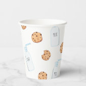 Milch und Cookies Blue Birthday Pappbecher (Vorderseite)