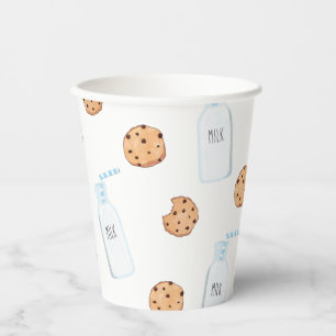 Milch und Cookies Blue Birthday Pappbecher