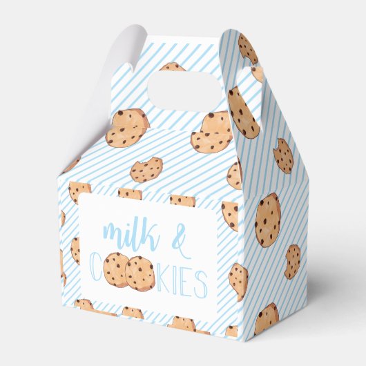 Milch und Cookies Blue Birthday Party Geschenkschachtel (Vorderseite)