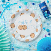 Milch und Cookies Blue Birthday Party Pappteller (Party)