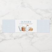 Milch und Cookies Blue Birthday Wasserflaschenetikett (Einzelnes Label)