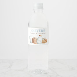 Milch und Cookies Blue Birthday Wasserflaschenetikett
