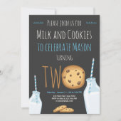 Milch und Cookies Boy Blue Einladung (Vorderseite)