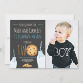 Milch und Cookies Boy Blue Einladung (Vorderseite)