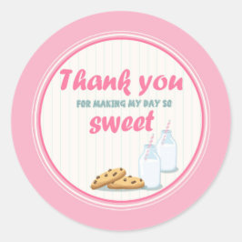 Milch und Cookies Danke Tags Cupcake Toppers Runder Aufkleber