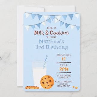 Milch und Cookies Einladung